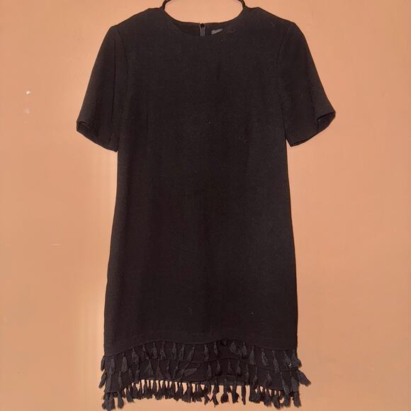 ZARA Women's Black Tassel Dress - Size XS - Excellent Condition - Picture 1 of 9